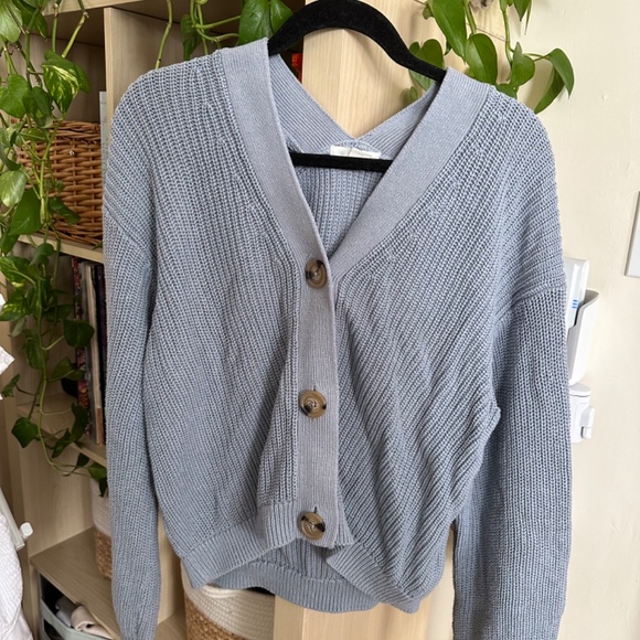 H&M light blue chunky knit cardigan - Picture 3 of 5